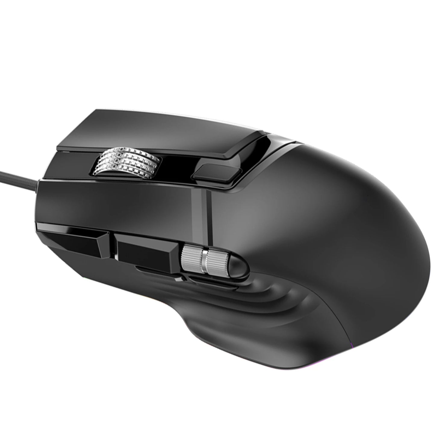 RGB Wired Gaming Mouse 7 Lighting Modes Dual Scroll Wheels Macro Programmable 1200-12400 DPI Ergonomic Design for PC Gamer