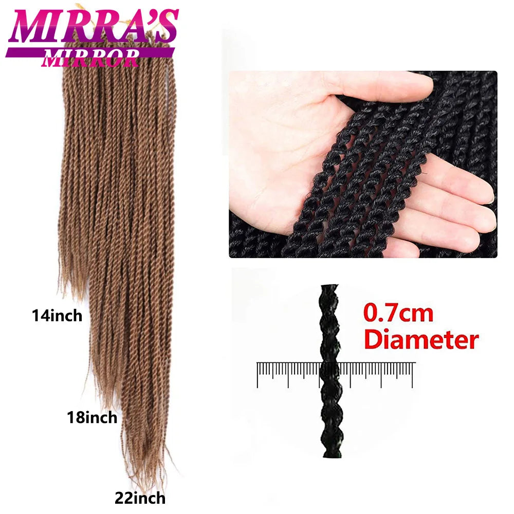 Senegalese Twist Crochet Hair 14/18/22 Inch Synthetic Mini Senegalese Crochet Braids for Black Women 30 Roots/Pack Braiding Hair