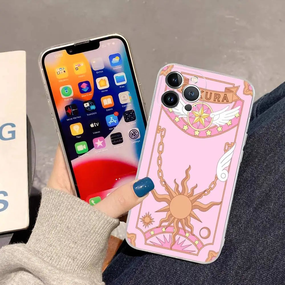 Card Captor Sakura Cartoon Phone Case Phone Case For IPhone 17 16 15 Plus 14 13 Mini 12 11 Pro Max Soft Shell Cover