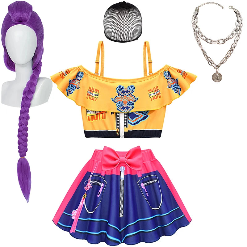 Summer 2026 Kpop Kids Swimsuit Festival Children Cosplay Demon Hunter Rumi Girls Outfits Holiday Beach Party Children's Swimwear