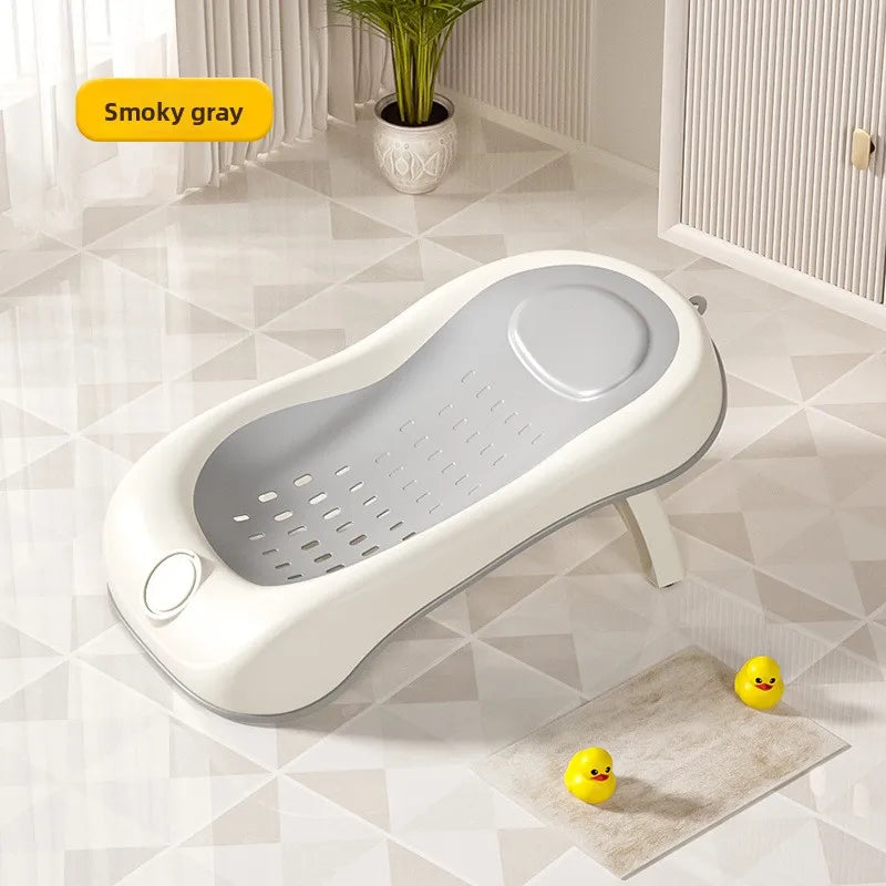 Newborn Bath Lying Rack, Baby Convertible Sit-Lie Bath Bed with Temperature Sensing, Universal Non-Slip Bath Net, Parent Helper