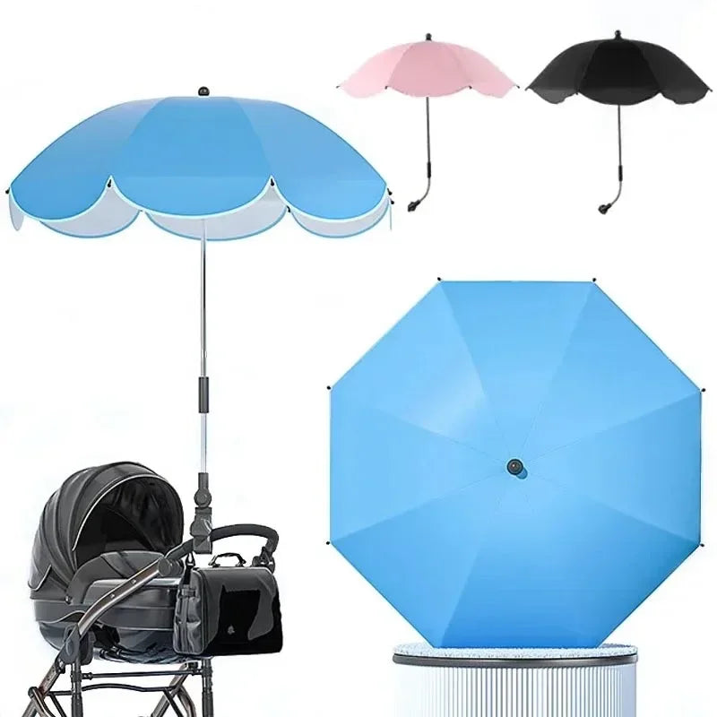 UV Protection Baby Stroller Umbrella With Clamp Universal Sunscree Rainproof Stroller Covers Umbrella Baby Stroller Accessories