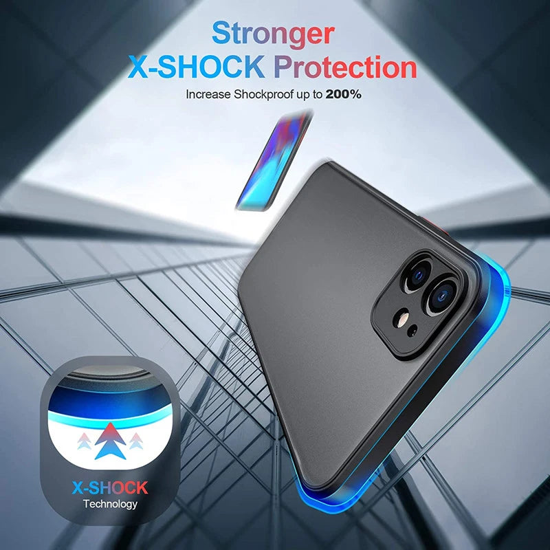 Shockproof Armor Translucent Phone Cases for iPhone 17 Air 17E 16 16E 15 14 13 12 11 Mini Pro Max 6 7 8 Plus X XS XS Max Covers