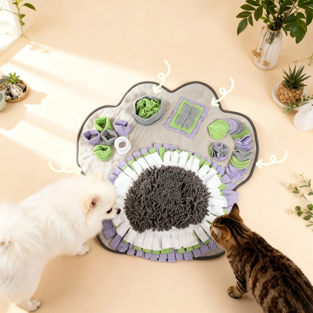Pet Snuffle Mat for Dogs Cats Interactive Feeding Mat Slow Feeder Nose Work Training Toy Stress Relief Encourage Natural Foragin