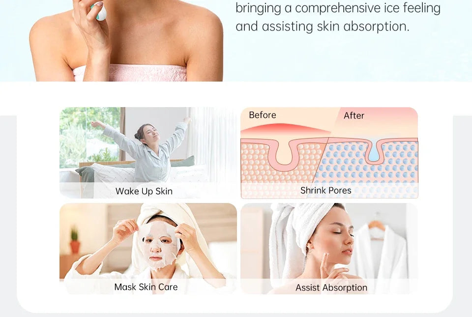 Face Ice Massager Cooler RollerIce Compress Hammer Skin Tighten Reduce Edema Shrink Pores Body Relax Cold Therapy Skincare Tools