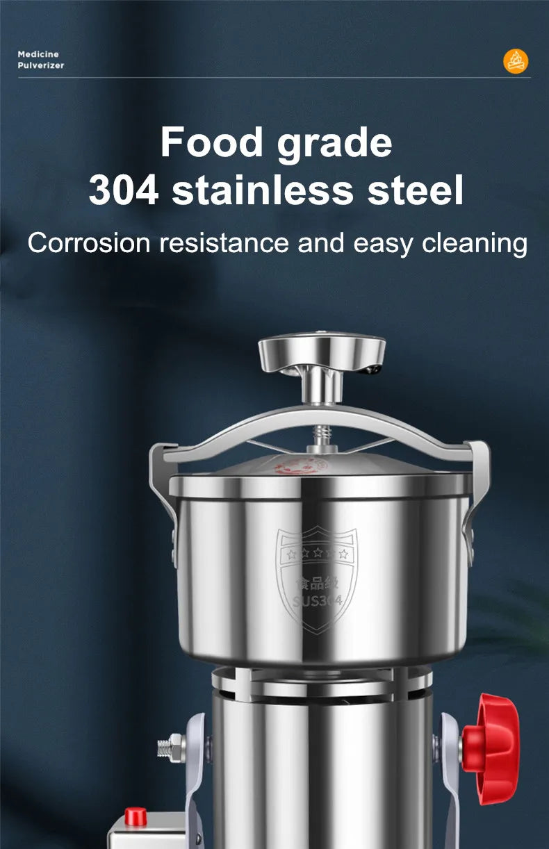 220V 1000g/2000g Grains Spices Herbal Cereals Coffee Dry Food Grinder Mill Grinding Machine Gristmill Home Flour Powder Crusher