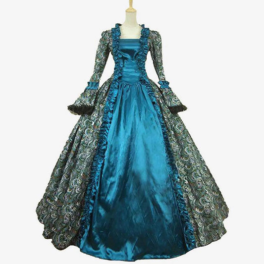 Medieval Hood Green Cocktail Dress Vintage Party Costume Masquerade Prom Dress Floor Sexy Anime Cosplay Costumes Vestidos