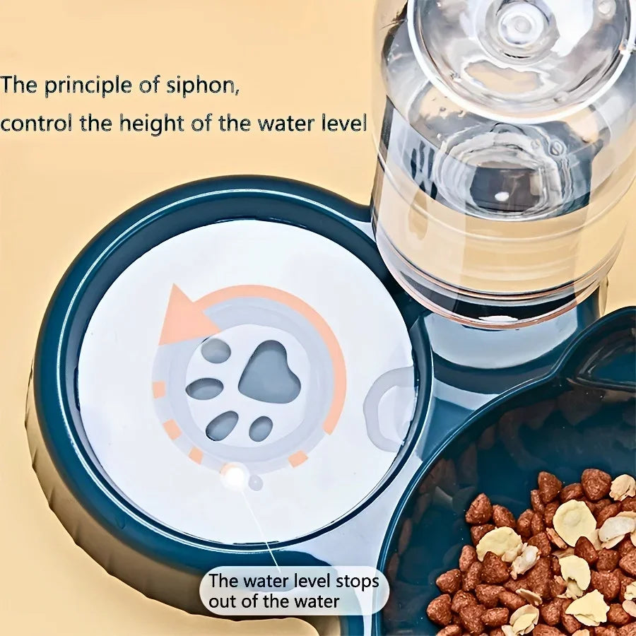 New hot selling cat bowl double bowl pet feeder with anti slip cat paw design, feeding supplies for cats and pets