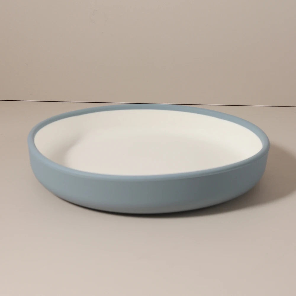 Modern Scandinavian Style 5-Piece Baby Feeding Set, Minimalist Two-Tone Silicone Bowls & Plates, No-Suction feeding set  Design