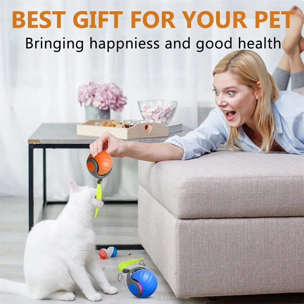 Smart Interactive Speedy Tail 2.0 Cat Toy Automatic Moving Ball Toy for Cats And Dogs Touch Motion Rolling Pet Ball