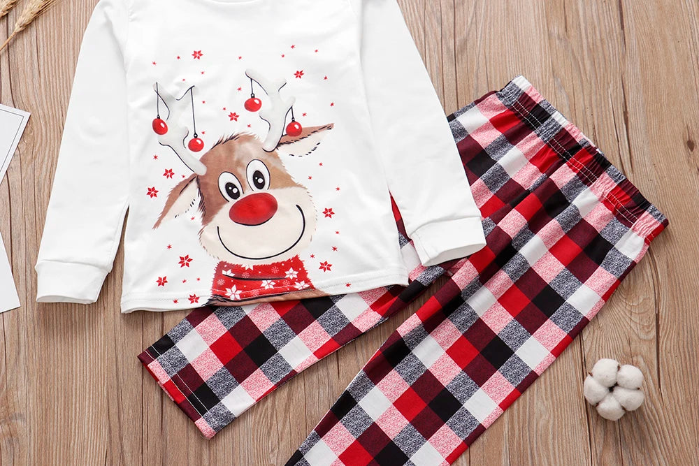 Family matching Christmas pajama set: Couple/child pajama top + pants,  Christmas pajama baby jumpsuit, pet dog clothes