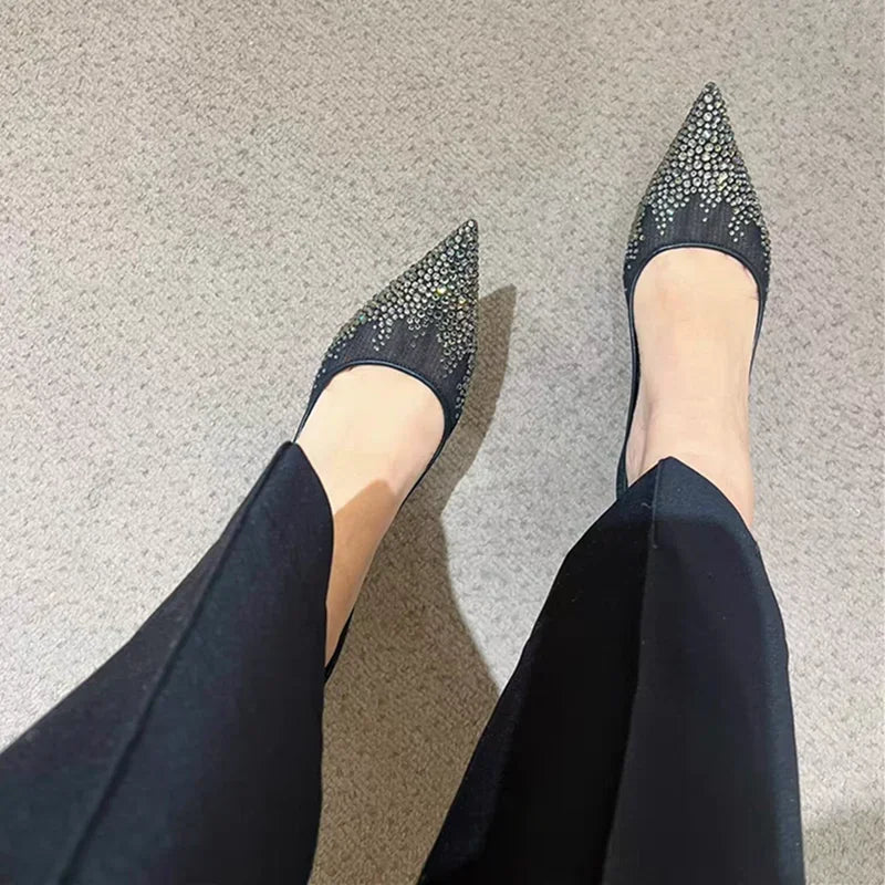 2026 European and American Women's New Mesh Pointed High Heels Shallow Mouth Sexy Fashion Shoes