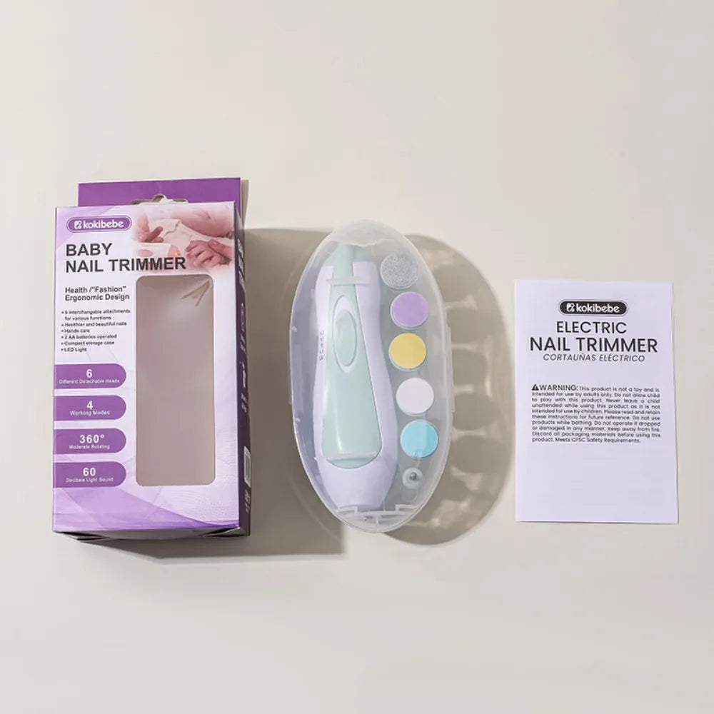 Multifunctional Electric Baby Nail Trimmer with Light Care Nail Baby Nail Clipper Manicure with Storage Box Baby Nail Grinder