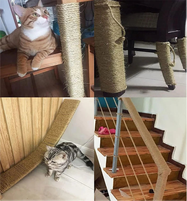 Cat DIY Sword Hemp Rope Cat Climbing Frame Cotton Rope Cat Tree Tower Furniture Protector 4/6/8mm Cat Grinding and Scratching