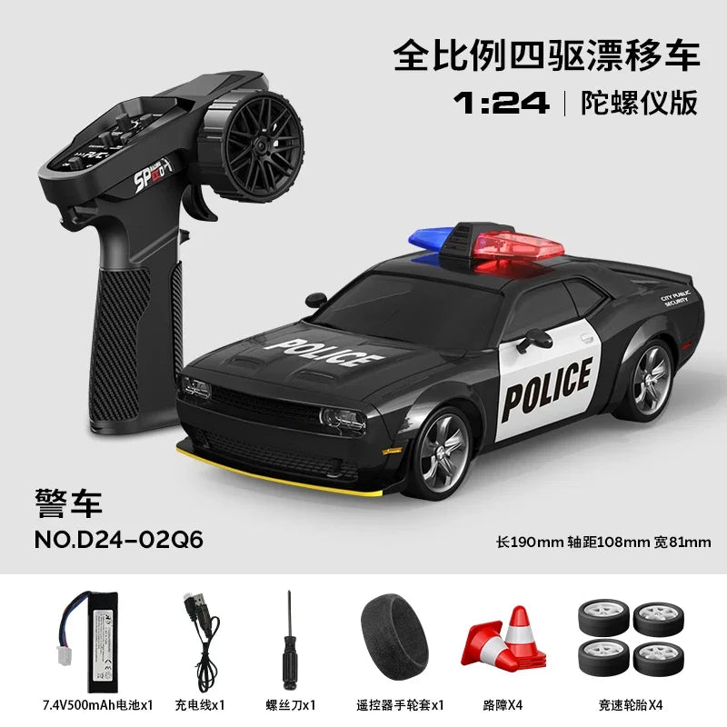 Hongxing 1 24 RC 4WD High Speed Drift Car Full Scale Gyroscope With Lithium Battery 2 Sets Of Wheels Independent Shock Absorber