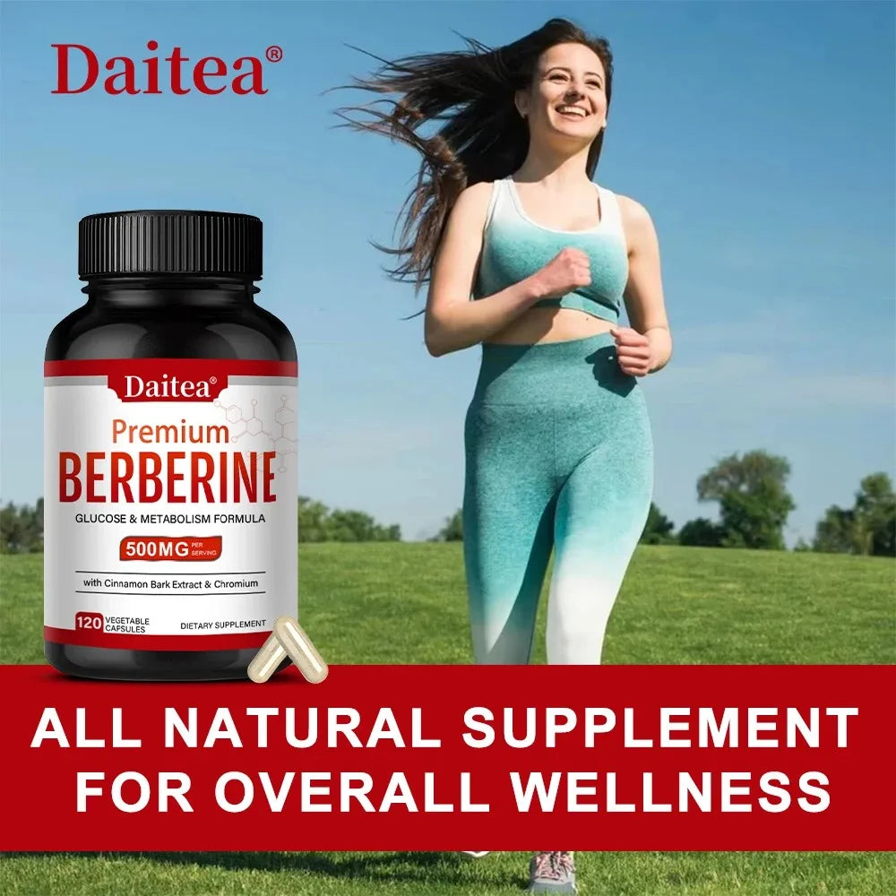 Berberine Hydrochloride with Cinnamon - Support Glucose Balance, Liver Health, Digestion, Non-GMO, Gluten-Free