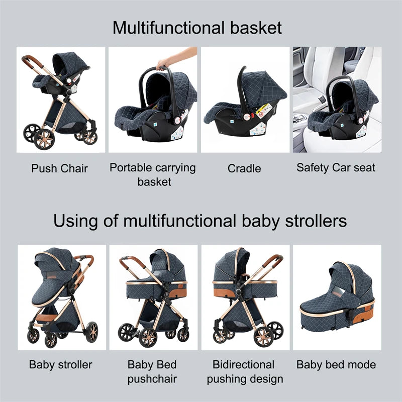 baby stroller infant car seat stroller 3 in 1 lightweight stroller travel system stroller newborn stroller bebe pram mother kids