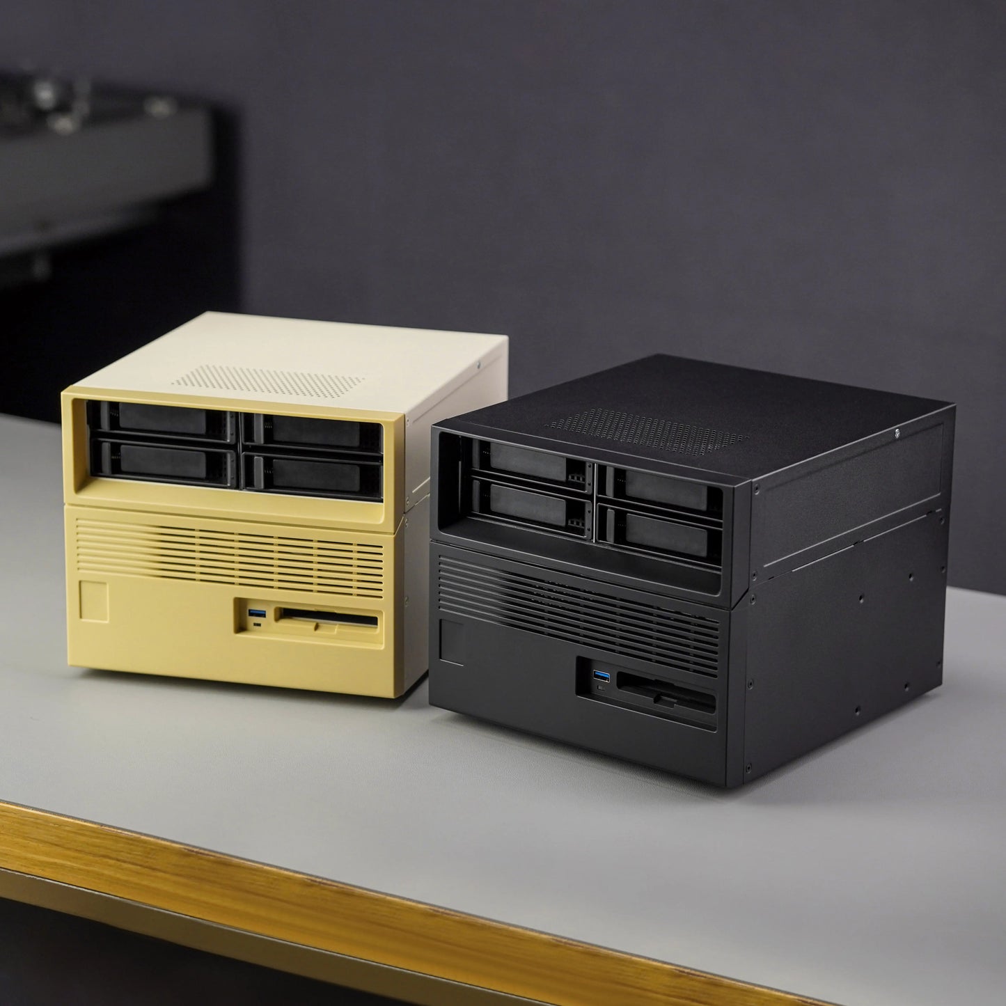 Beverly Little Treasure 4-Bay Full Tower NAS Enclosure SFX Power Supply ATX Motherboard Server with Fan Feiniu Heiqun UNRAID