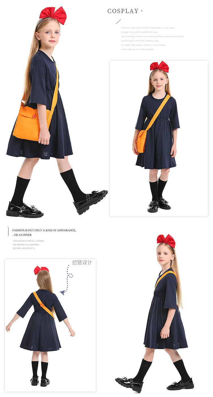 Children's Halloween Costumes Children's Clothes Little Witch Delivery Dress Miyazaki Hayao Cos Kiki Costume Love Live Cosplay