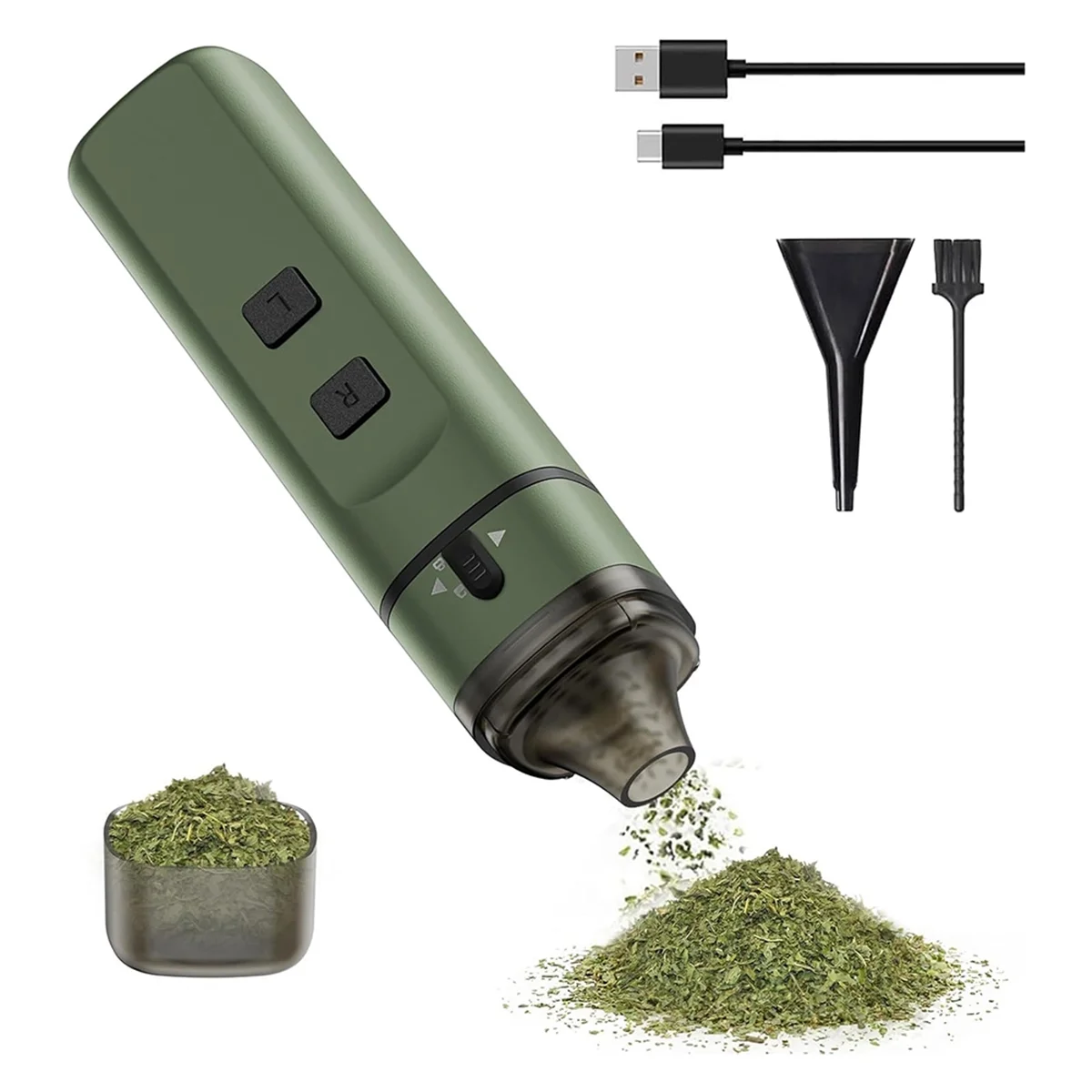 B15C Portable Auto Grind Electric Herb Grinder One-Touch Grinding Up To 1.5G Automatic Dry Spice Mill Machine
