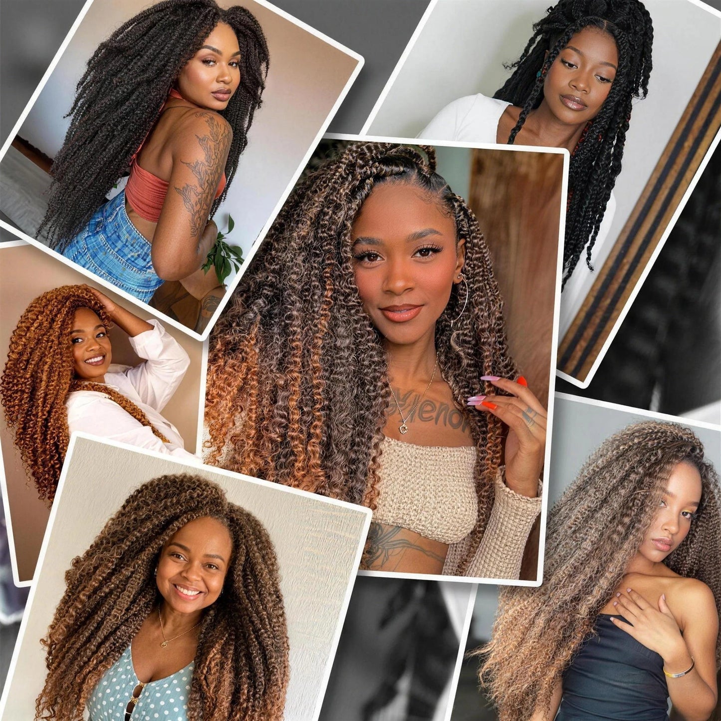 Marley Twist Braiding Hair Pre Stretched Ombre/Solid Colors Afro Kinky Curly Crochet Hair for Faux Locs Jumbo Marley Twists Hair