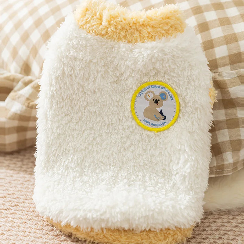 Winter Dog Clothes Fleece Dog Coat Solid Puppy Hoodies Chihuahua Sweatshirt Bichon Yorkie Clothing Dog Warm Vest Pet Pullover