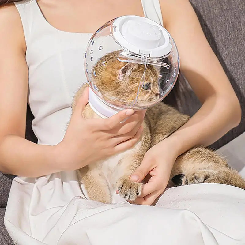 Cat Muzzle With Nail Clippers Trimmer Set Large Cat Astronaut Helmet Cat Grooming Mask Anti Bite Breathable Muzzle For Grooming