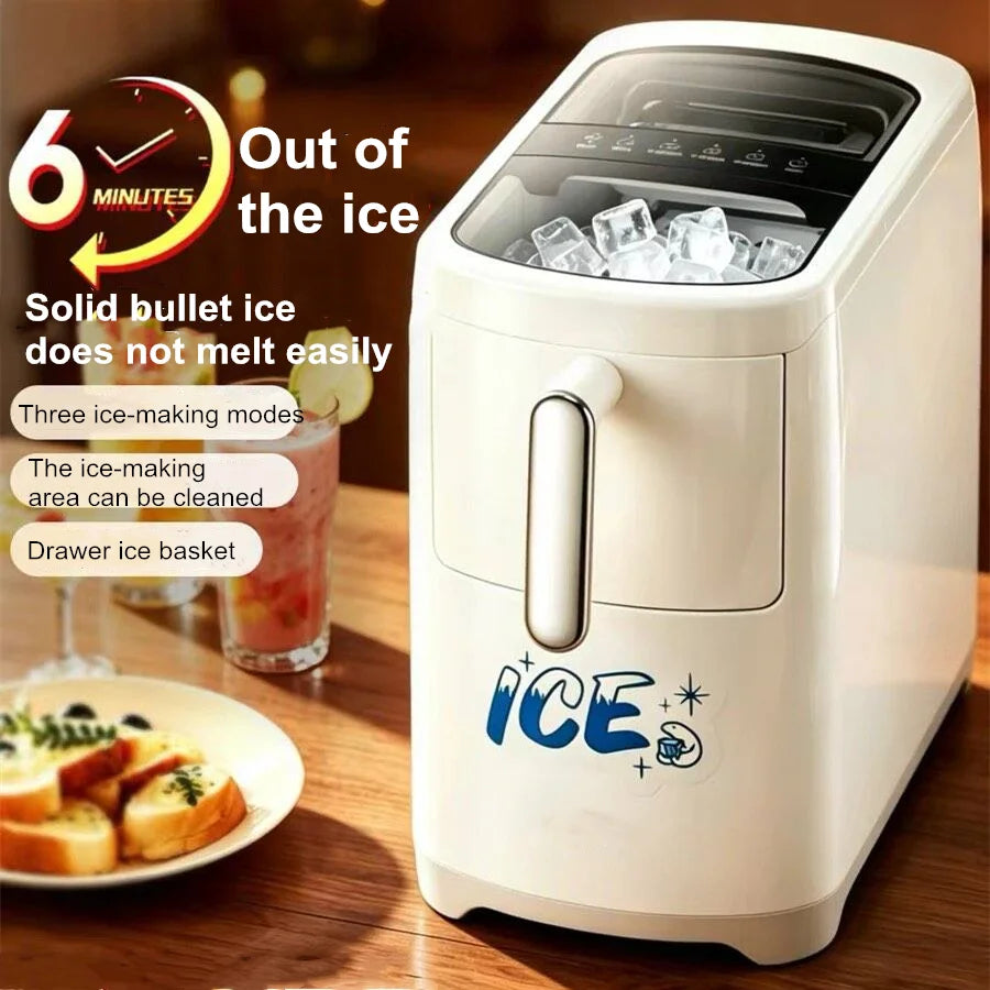 Mini Ice Maker Machine for Home Dorm Student, Portable Automatic Ice Maker with Small Power, Compact Countertop Ice Cube Maker,
