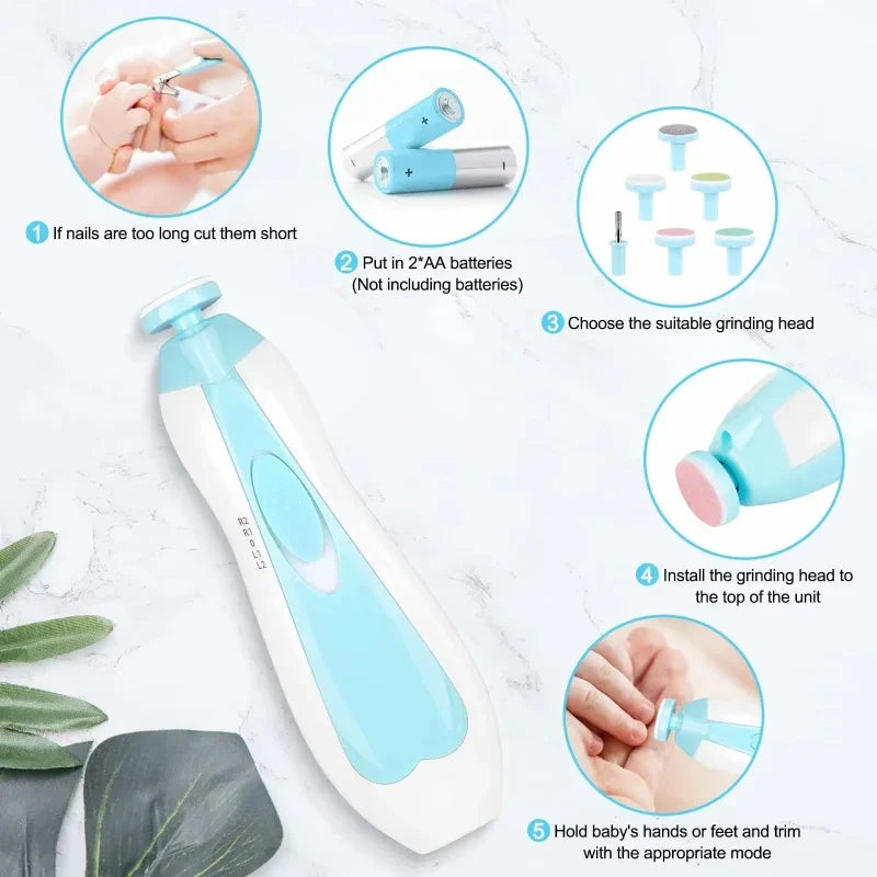 Multifunctional Electric Baby Cutter Trimmer Manicure Tool Set Baby Care Nail Trimmer Baby Nail File Clippers Toes Fingernail