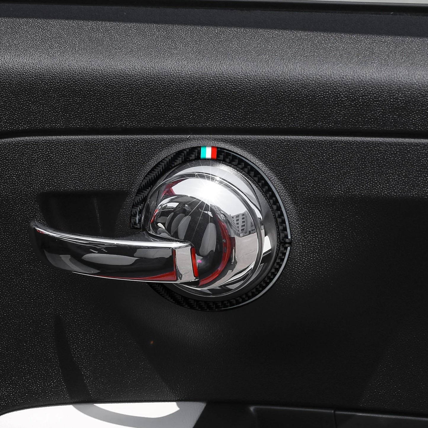 Car Inner Door Bowl Decorative Strip For Fiat Abarth 500 500C 500e 595 595C 695C Carbon Fiber Interior Sticker Car Accessories
