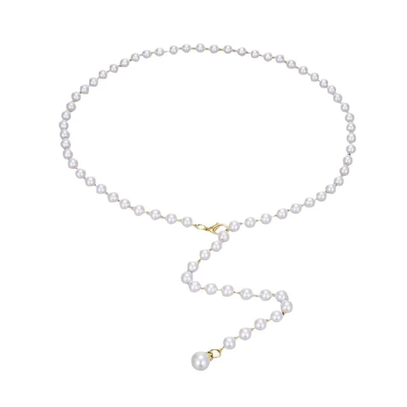 Fashion Pearl Waist Chain Versatile Waistband Belt Temperament Elegant Body Jewelry Girls Dress Strap Belly Chains Accessories