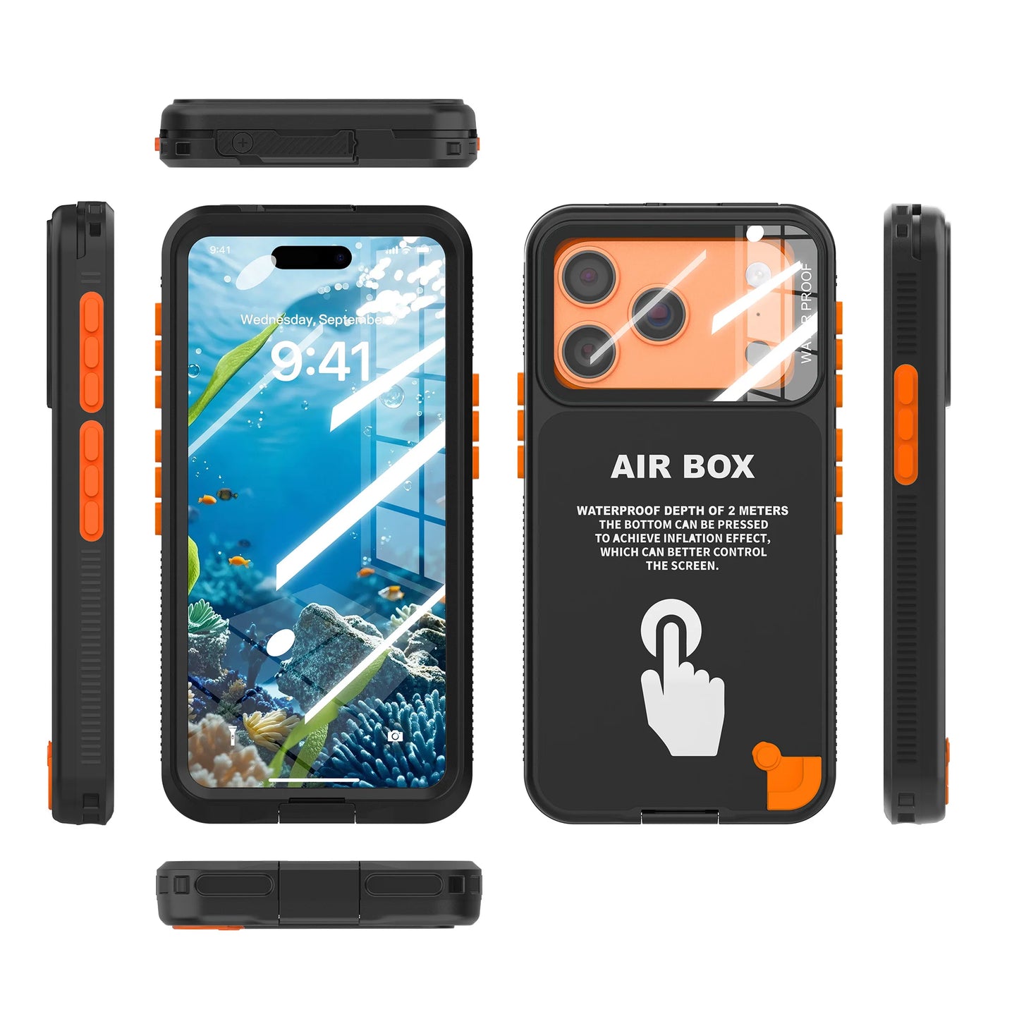 IP68 Waterproof Phone Case for iPhone 6.1/6.7 inch Series, with Floating Ring, Touchable, Suitable for iPhone 17/16/15/14/13/12