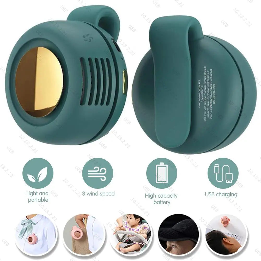 Waist-Mounted Bladeless Fan USB-C Rechargeable Portable Handheld Fan 360°Adjustable Outdoor Bladeless Fan for Outdoor Sports