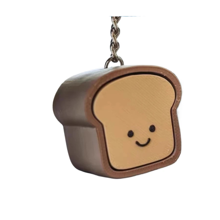Stress resistant keychain toy - fun stress relieving buttons in strawberry cake, coffee, and chicken legs, designed for all ages