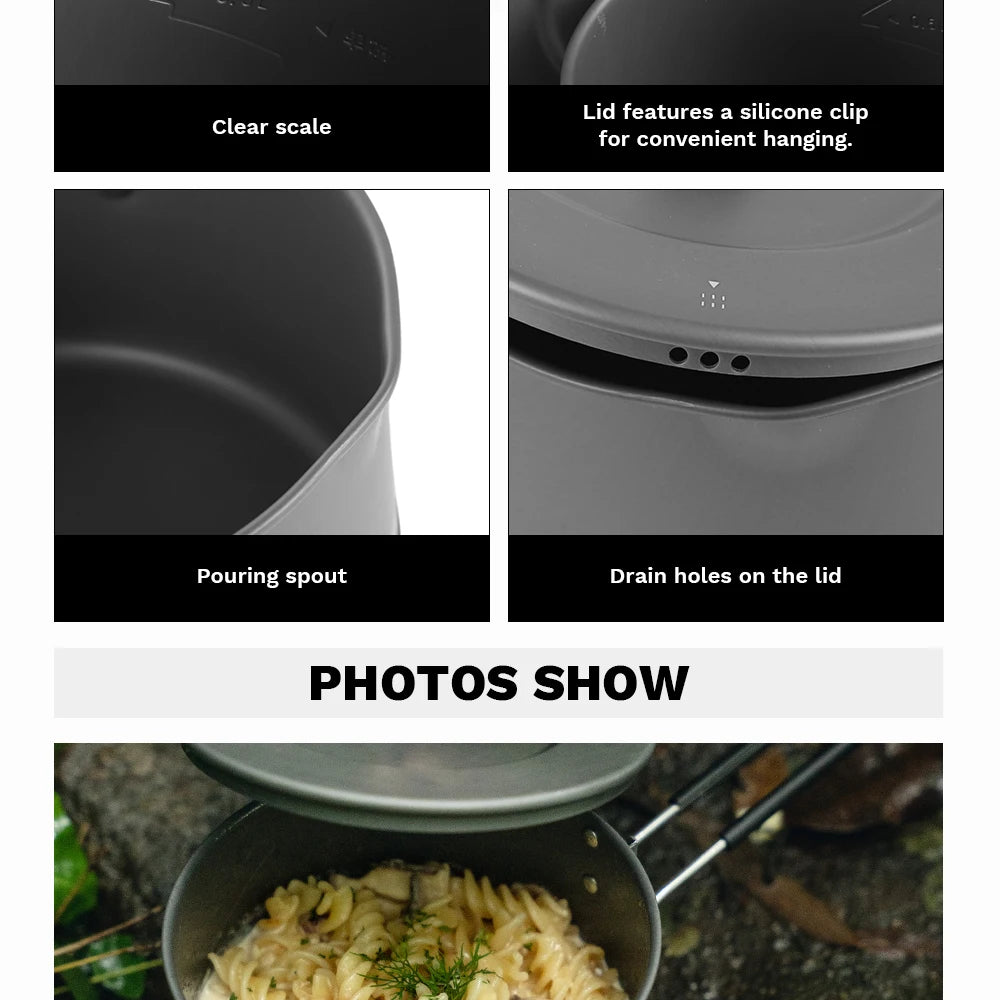 Fire-Maple Petrel Ramen Pot Ultralight Heat Exchanger Lightweight Portable Pot for Hiking Travel Camping Backpacking