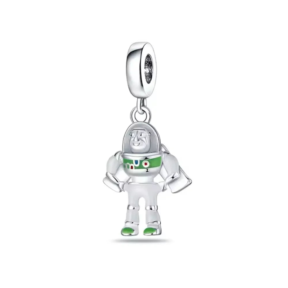 925 Sterling Silver Cute Cartoon Shield Soldier Stickey Charm Beads Animal & Character Charms DIY Jewelry Gift for Her