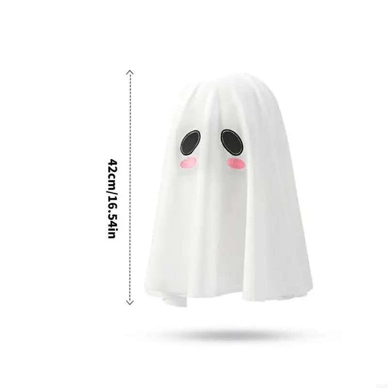 Ghostly Hooded Halloween Costume Accessory With 42cm Flowing Design And Breathable Polyester Spandex Blend For Haunted Y08E