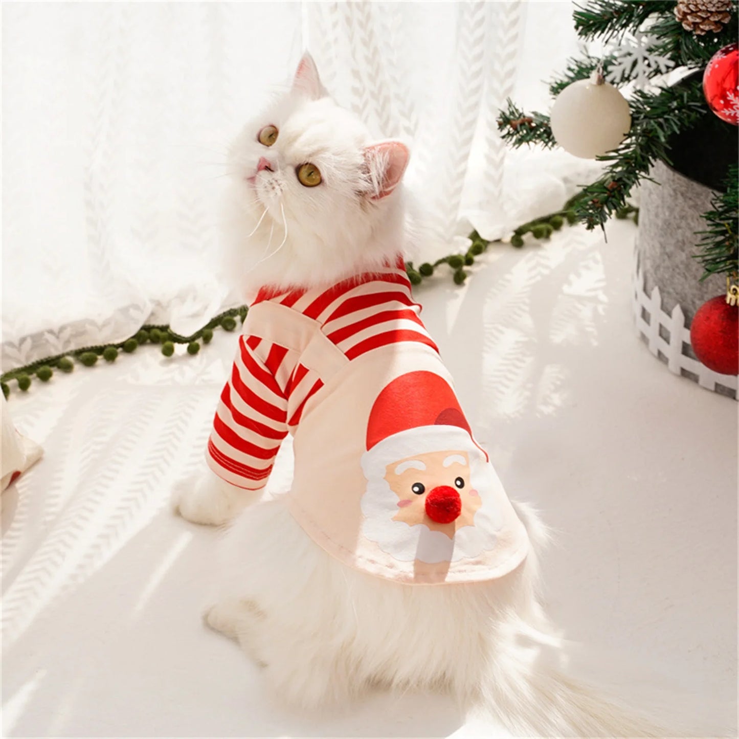 Puppy Style Christmas Sweatshirt Winter Dog Warming Soft Comfortable Pullover Sweatshirt Puppy Festival Lovely Costume Shirt