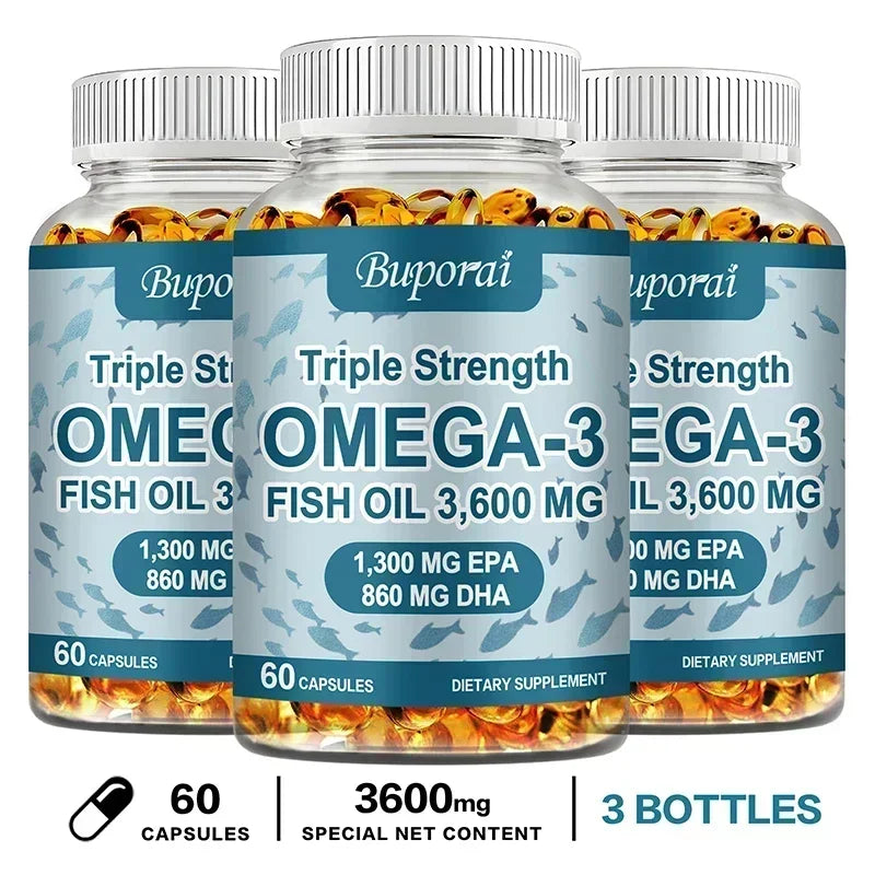 Omega-3 Fish Oil Supplement - Rich in EPA+DHA, Supports Joint, Brain and Eye Health, Enhances Immune Function, and  Antioxidant