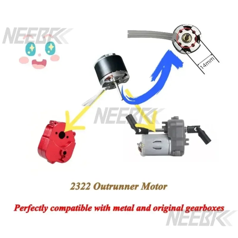 1/12 RC MN Car MN82 MN99 MN168 MN78 Upgrade Kit 2322 2600KV 3500KV Brushless Motor AM32 45A ESC SM3.0/T Plug Model DIY Parts