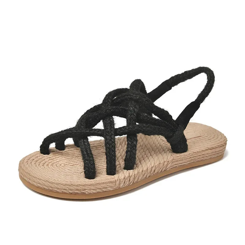 Woman Sandals Shoes Braided Rope with Traditional Casual Style and Simple Creativity Fashion Sandals Women Summer Shoes Zapatos