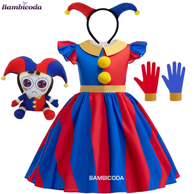 The Amazing Digital Circus Cosplay Costume Halloween Cartoon Circus Pomni Jax Ragatha Caine Jumpsuit Outfits Party Outfit