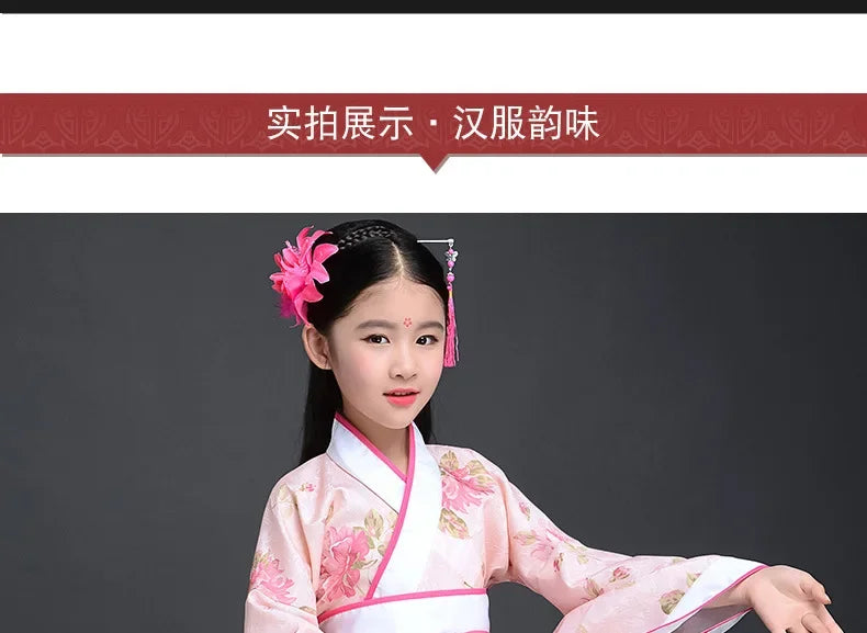 Halloween Cosplay Kids Set Dance Performance Dress for Girls Show Disfraz Child Hanfu Dress Costume Chinese Traditional Clothes