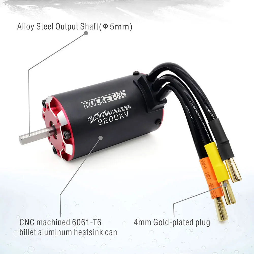 RC motor Rocket V2 supersonic Brushless Motor w/ Temp Sensor 3650 3660 3665 3670 3674 for 1/8 1/10 RC Car