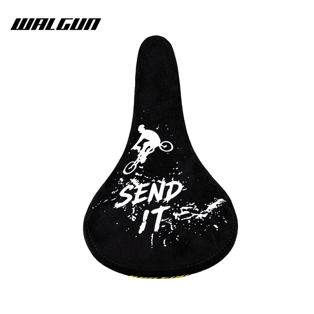 WALGUN BMX Bicycle Saddle Dirt Jump Cruiser Bike Seat with Embroidery Freestyle Racing Dowbhill Saddle MTB 265*170 Cycling Parts