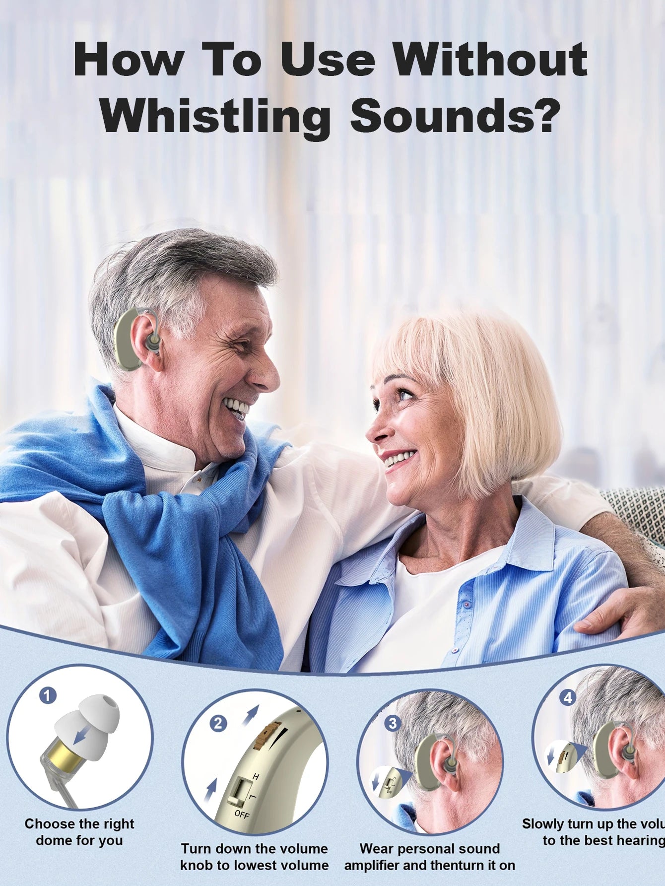 BTE Hearing Aid Ear Sound Amplifier Adjustable Tone Hearing Aids Portable Ear Hearing Amplifier for the Deaf Elderly