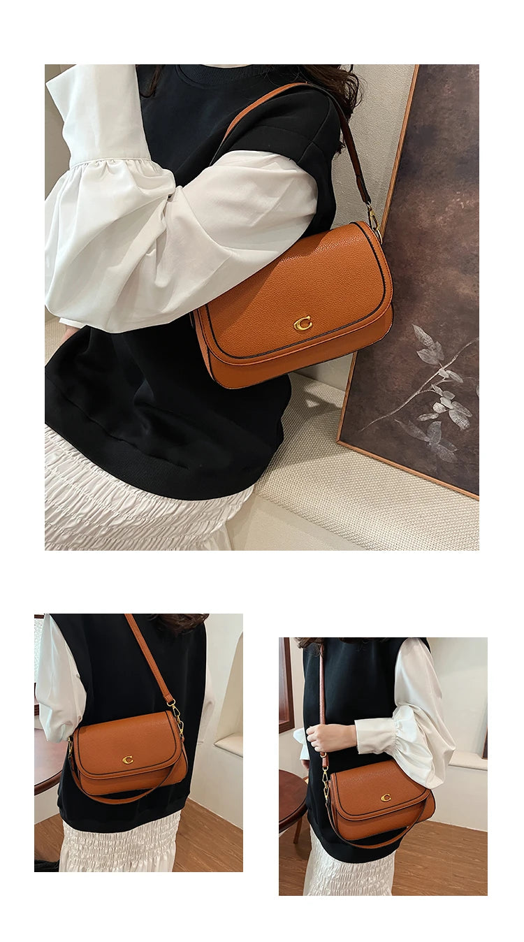 Elegant Women Luxury Leather Designer Fashion Shoulder Bag High End Tote Handbag For Fashionable Urban Daily Use