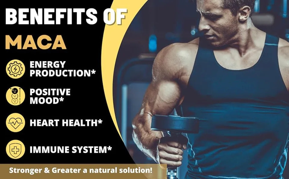 Maca Root Capsules 7-in-1 with Ashwagandha, Ginseng, Tribulus, Shilajit, Shatavari & Black Pepper, Extra Strength, 150 Count