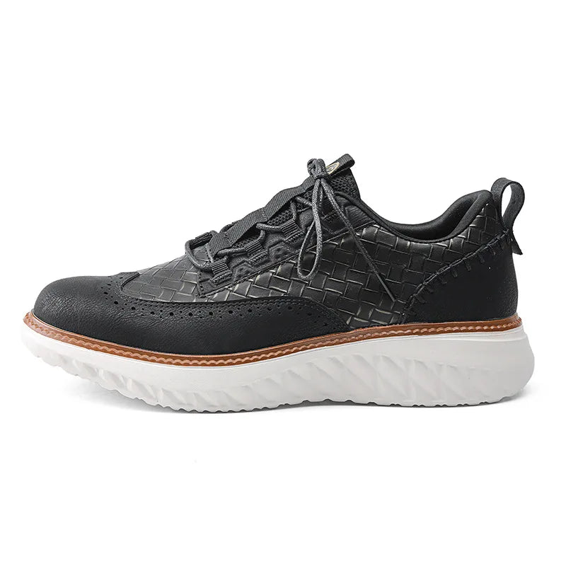 New Shoes for Men Leather Casual Shoes Fashion Breathable Brogues Sport Shoes Street Cool Chunky Sneakers