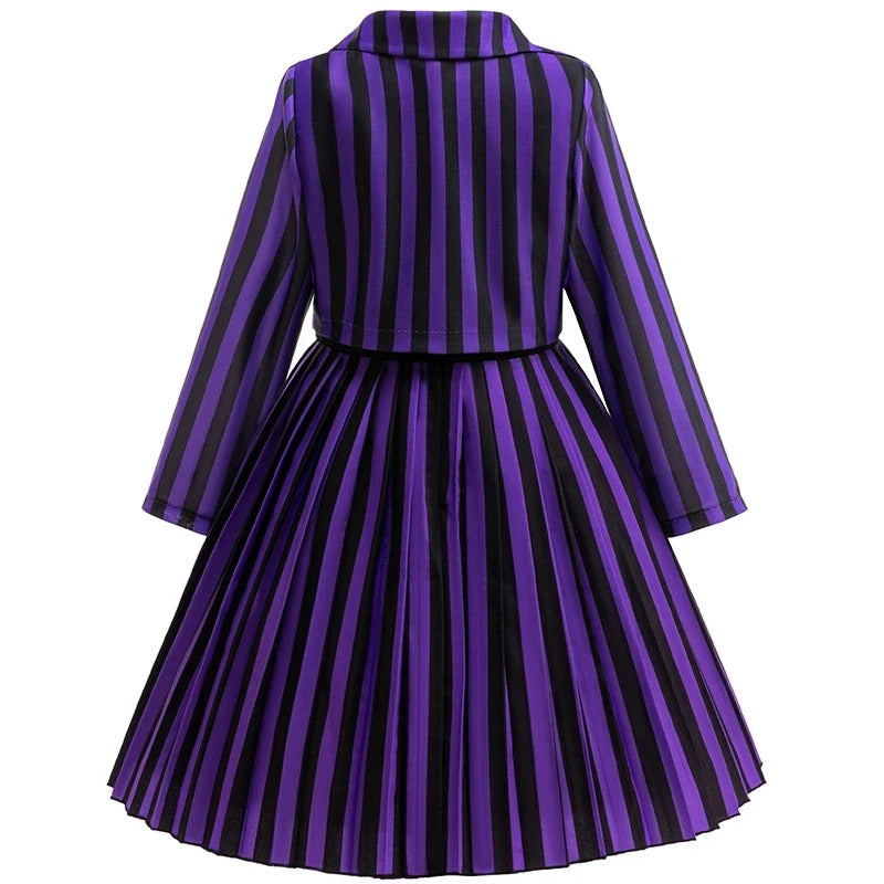 Halloween Girls Princess Dress Movie Cosplay Long Sleeves Fashion Girls Dress Party Performance Costumes 4-12 Years Kids Clothes